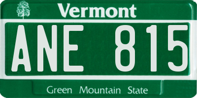 VT license plate ANE815