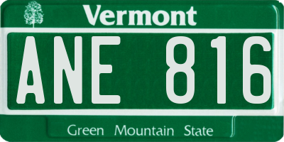 VT license plate ANE816