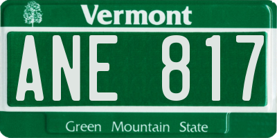 VT license plate ANE817