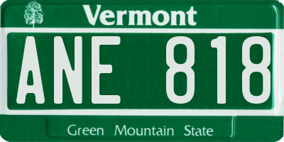 VT license plate ANE818