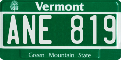 VT license plate ANE819