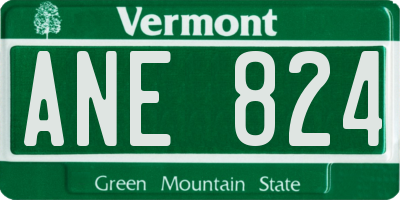 VT license plate ANE824