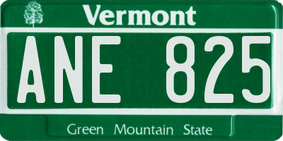 VT license plate ANE825