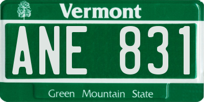 VT license plate ANE831