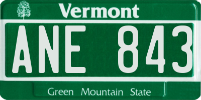 VT license plate ANE843
