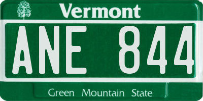 VT license plate ANE844