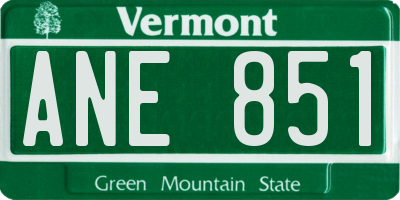 VT license plate ANE851