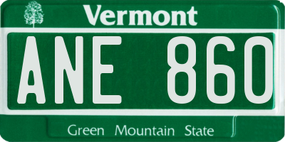 VT license plate ANE860