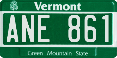 VT license plate ANE861