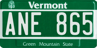 VT license plate ANE865