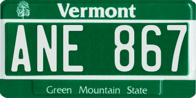 VT license plate ANE867