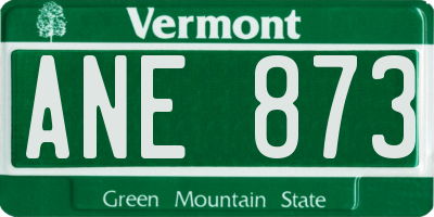 VT license plate ANE873