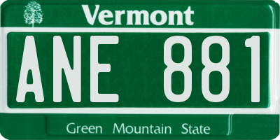 VT license plate ANE881