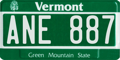 VT license plate ANE887