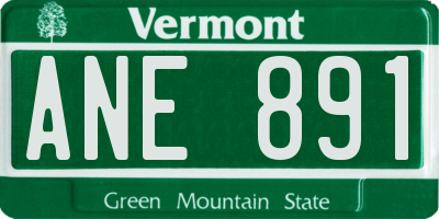 VT license plate ANE891