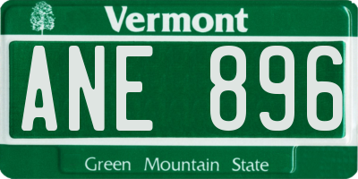 VT license plate ANE896