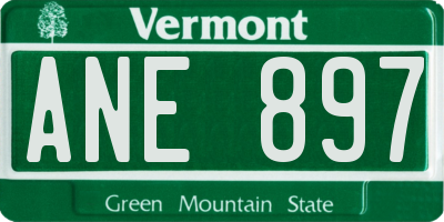 VT license plate ANE897