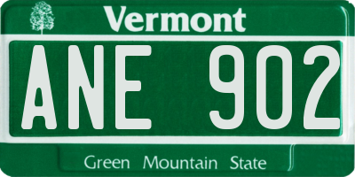 VT license plate ANE902