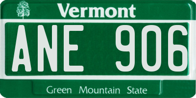 VT license plate ANE906