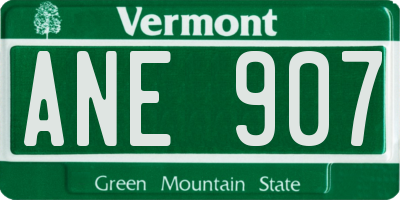 VT license plate ANE907