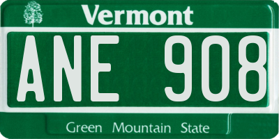VT license plate ANE908