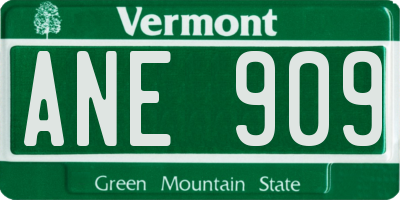 VT license plate ANE909