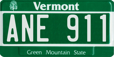 VT license plate ANE911