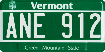 VT license plate ANE912