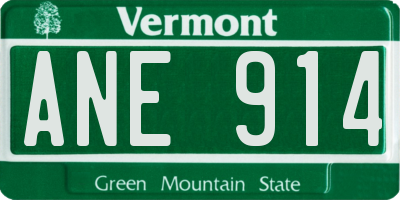 VT license plate ANE914