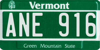 VT license plate ANE916