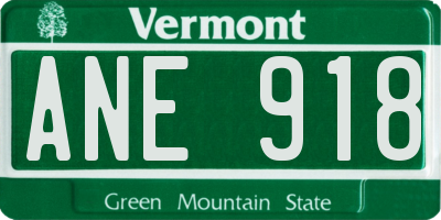 VT license plate ANE918