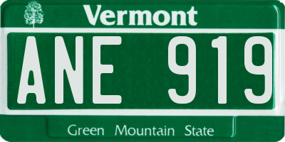 VT license plate ANE919