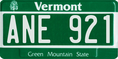 VT license plate ANE921