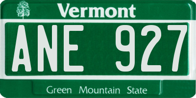 VT license plate ANE927