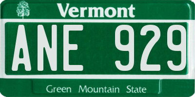 VT license plate ANE929