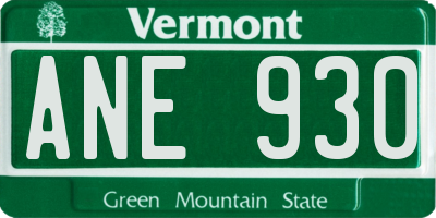 VT license plate ANE930