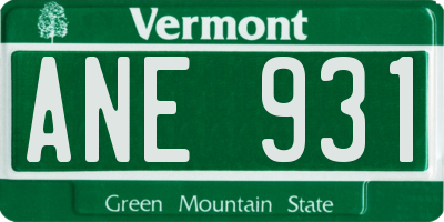 VT license plate ANE931