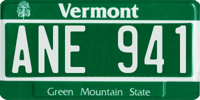 VT license plate ANE941