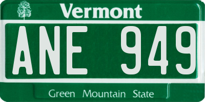 VT license plate ANE949