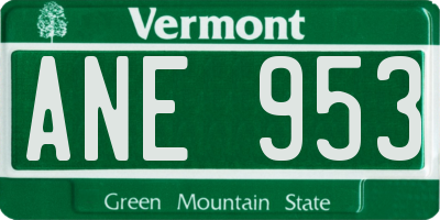 VT license plate ANE953