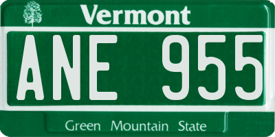 VT license plate ANE955