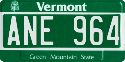 VT license plate ANE964