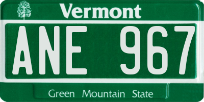 VT license plate ANE967