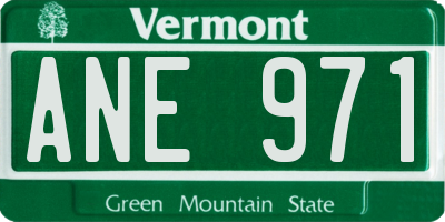 VT license plate ANE971