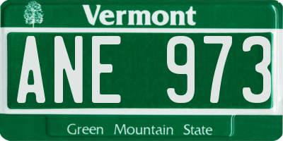 VT license plate ANE973