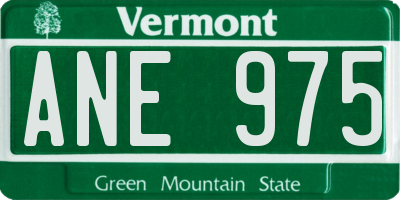 VT license plate ANE975