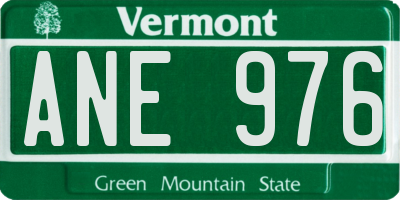 VT license plate ANE976