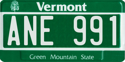 VT license plate ANE991