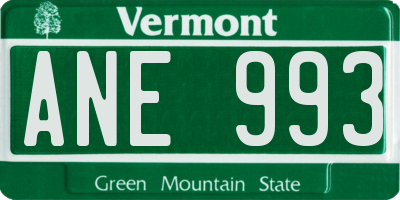 VT license plate ANE993