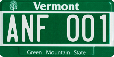 VT license plate ANF001